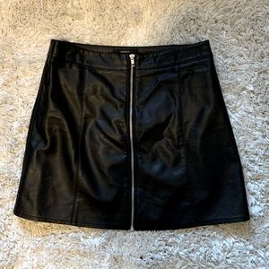 F21 Black Leather skirt